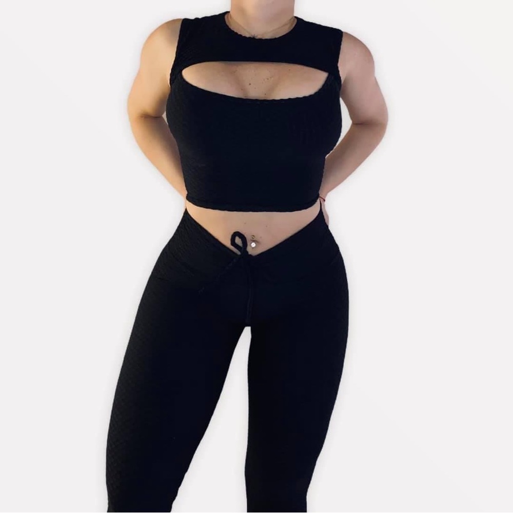 MADE IN BRAZIL TWO PIECE SET, BLACK, ONE SIZE